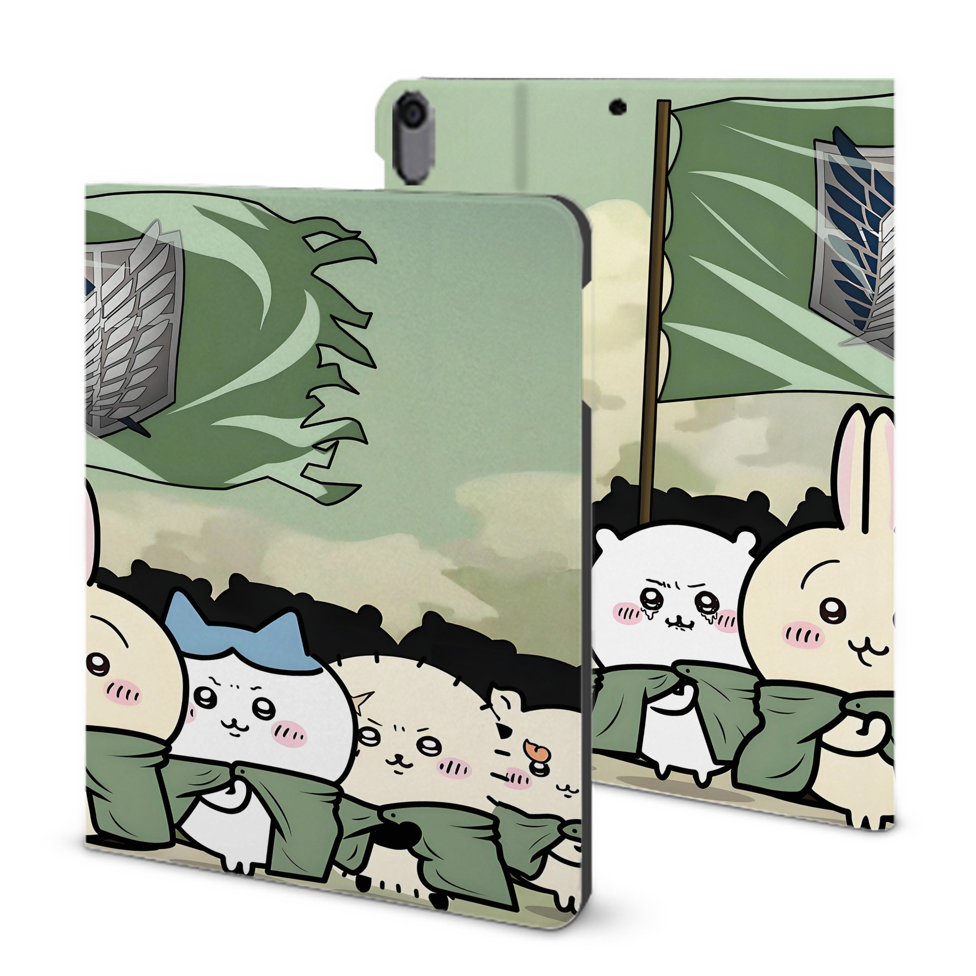 （画像用） ちいかわ Chii-kawa IPad ケース ブック型 PUレザー TPU 耐衝撃 軽量 薄型 ペン収納なし 全面保護 IPad 各モデル対応